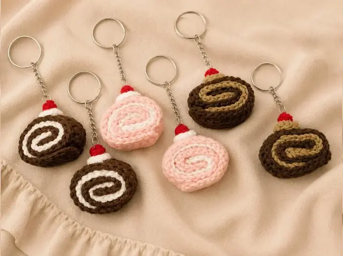 Roll Cake Keychain